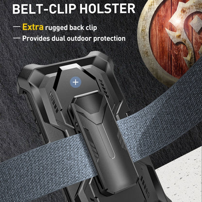 For iPhone 12 Armor Series Holder Phone Case with Back Clip(Blue) by buy2fix