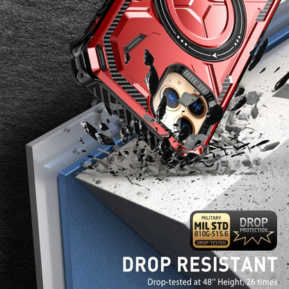 For iPhone 12 Pro Max Armor Series Holder Phone Case with Back Clip(Red) by buy2fix