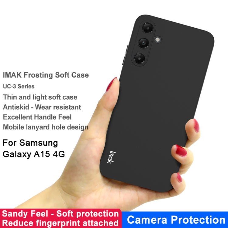 For Samsung Galaxy A15 4G IMAK UC-3 Series Shockproof Frosted TPU Phone Case(Black) by imak