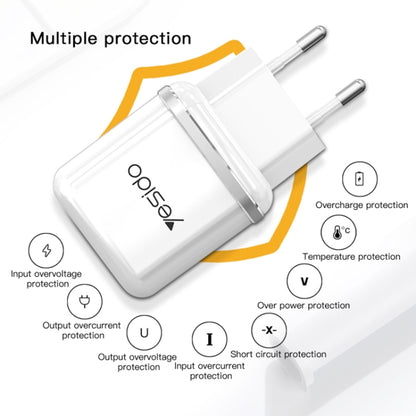 Yesido YC-26 USB Dual Ports Travel Charger(EU Plug) - USB Charger by Yesido | Online Shopping UK | buy2fix