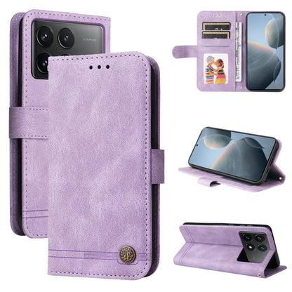 For Xiaomi Redmi K70 / K70 Pro Skin Feel Life Tree Metal Button Leather Phone Case(Purple) - Xiaomi Cases by buy2fix | Online Shopping UK | buy2fix