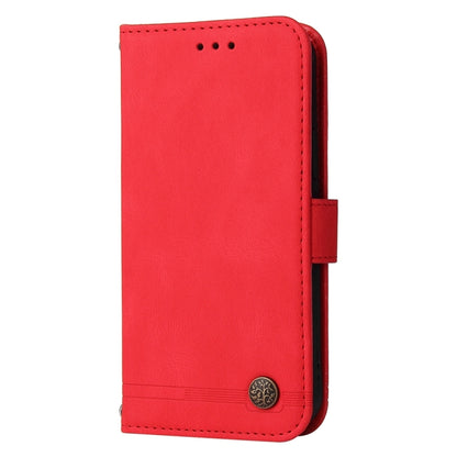For Xiaomi Redmi Note13 Pro 5G Global Skin Feel Life Tree Metal Button Leather Phone Case(Red) - Xiaomi Cases by buy2fix | Online Shopping UK | buy2fix
