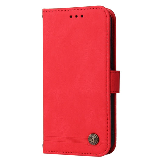 For Xiaomi Redmi Note13 Pro 5G Global Skin Feel Life Tree Metal Button Leather Phone Case(Red) - Xiaomi Cases by buy2fix | Online Shopping UK | buy2fix
