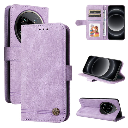 For Xiaomi 14 Ultra Skin Feel Life Tree Metal Button Leather Phone Case(Purple) - Xiaomi 14 Ultra Cases by buy2fix | Online Shopping UK | buy2fix