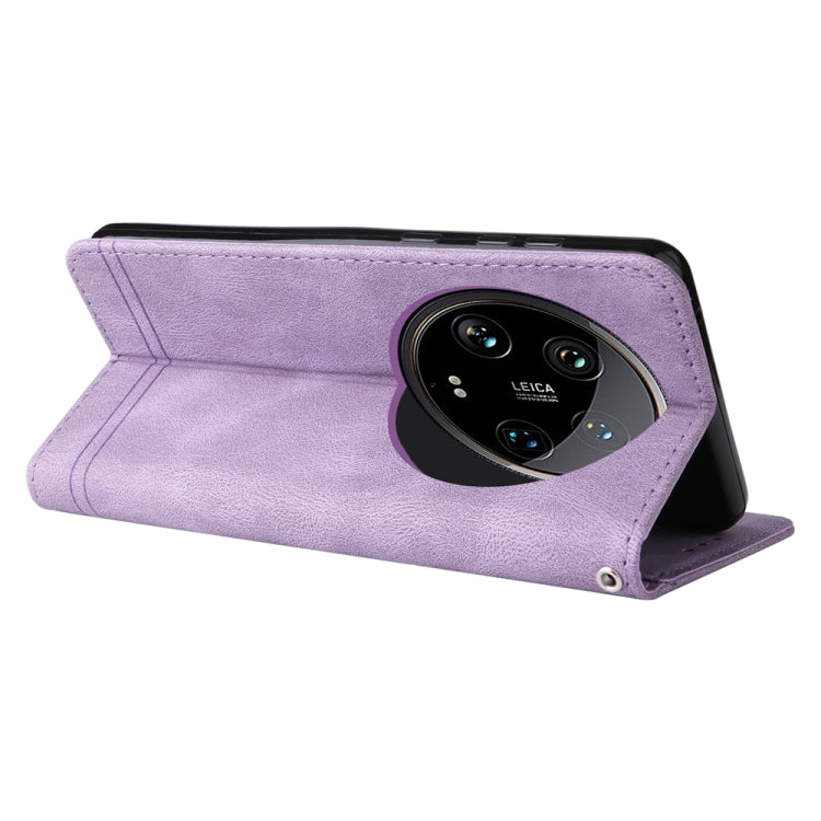For Xiaomi 14 Ultra Skin Feel Life Tree Metal Button Leather Phone Case(Purple) - Xiaomi 14 Ultra Cases by buy2fix | Online Shopping UK | buy2fix