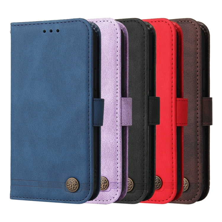 For Xiaomi 14 Skin Feel Life Tree Metal Button Leather Phone Case(Red) - Xiaomi Cases by buy2fix | Online Shopping UK | buy2fix