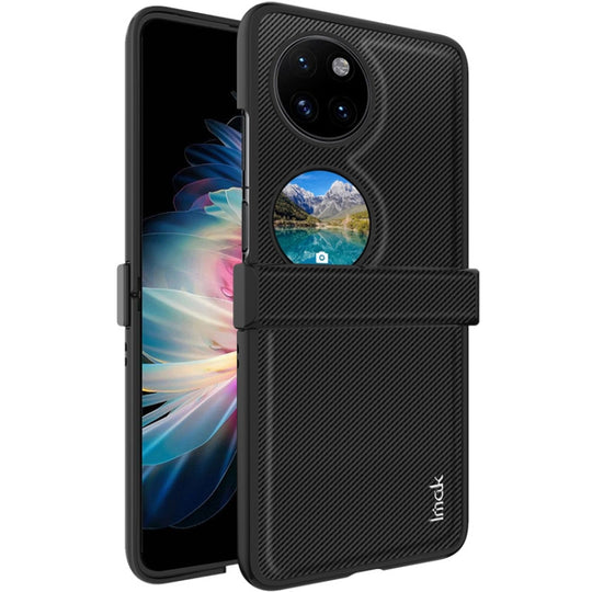 For Huawei Pocket 2 imak Ruiyi Series Carbon Fiber PU + PC Phone Case
