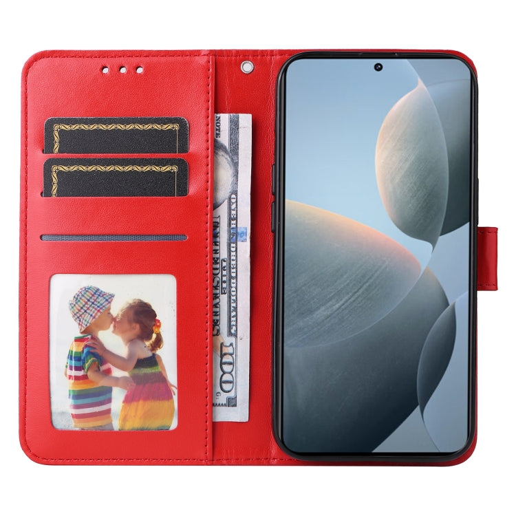 For Xiaomi Redmi K70 / K70 Pro Embossed Sunflower Leather Phone Case(Red) - Xiaomi Cases by buy2fix | Online Shopping UK | buy2fix