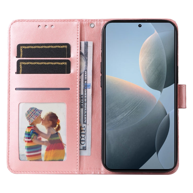 For Xiaomi Redmi K70 / K70 Pro Embossed Sunflower Leather Phone Case(Rose Gold) - Xiaomi Cases by buy2fix | Online Shopping UK | buy2fix
