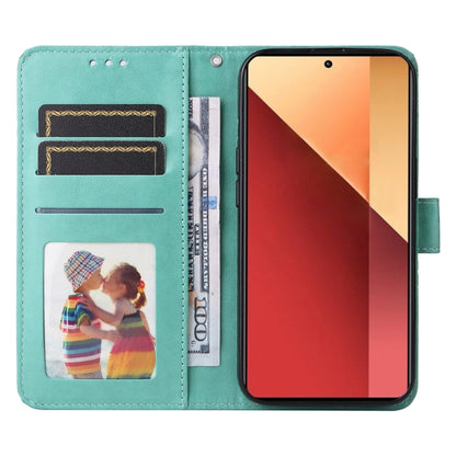 For Xiaomi Redmi Note13 Pro 4G Global/Poco M6 Pro 4G Embossed Sunflower Leather Phone Case(Green) - Xiaomi Cases by buy2fix | Online Shopping UK | buy2fix