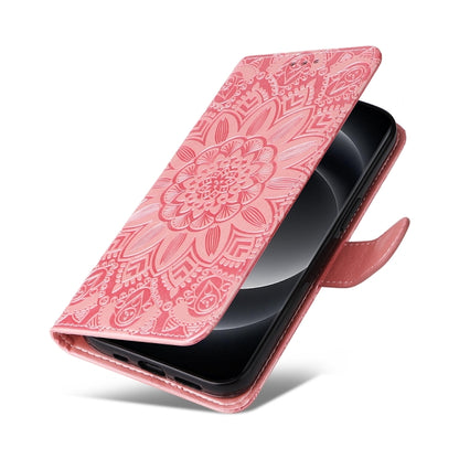 For Xiaomi 14 Ultra Embossed Sunflower Leather Phone Case(Rose Gold) - Xiaomi 14 Ultra Cases by buy2fix | Online Shopping UK | buy2fix