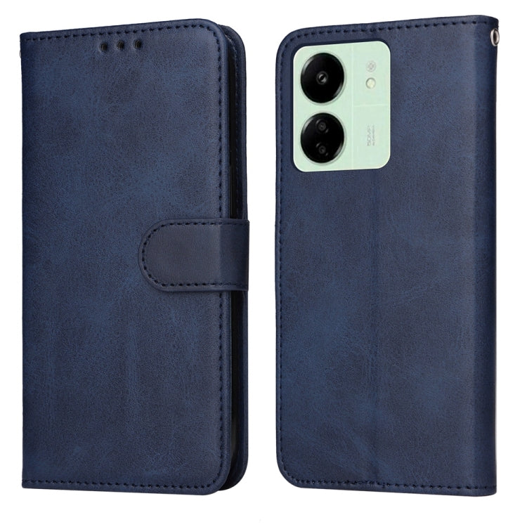 For Xiaomi Redmi 13C 4G Classic Calf Texture Flip Leather Phone Case(Blue) by buy2fix