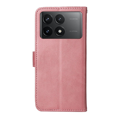 For Xiaomi Redmi K70 / K70 Pro Classic Calf Texture Flip Leather Phone Case(Rose Gold) - Xiaomi Cases by buy2fix | Online Shopping UK | buy2fix
