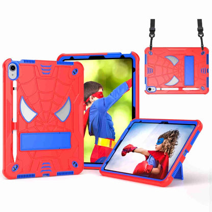 For iPad 2025 / 2022 Spider Texture Silicone Hybrid PC Tablet Case with Shoulder Strap(Red + Blue) - iPad 2025 / 2022 Cases by buy2fix | Online Shopping UK | buy2fix