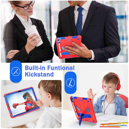 For iPad 2025 / 2022 Spider Texture Silicone Hybrid PC Tablet Case with Shoulder Strap(Red + Blue) - iPad 2025 / 2022 Cases by buy2fix | Online Shopping UK | buy2fix