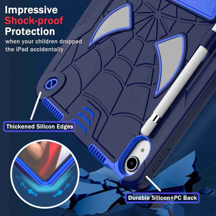 For iPad 2025 / 2022 Spider Texture Silicone Hybrid PC Tablet Case with Shoulder Strap(Navy Blue + Blue) - iPad 2025 / 2022 Cases by buy2fix | Online Shopping UK | buy2fix