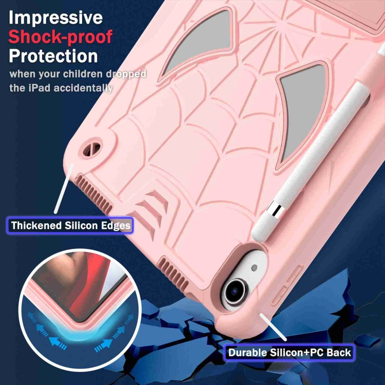 For iPad 2025 / 2022 Spider Texture Silicone Hybrid PC Tablet Case with Shoulder Strap(Rose Gold) - iPad 2025 / 2022 Cases by buy2fix | Online Shopping UK | buy2fix