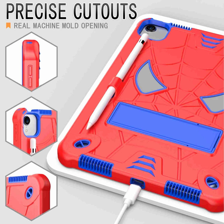 For iPad Pro 11 2021 / Air 5 10.9 Spider Texture Silicone Hybrid PC Tablet Case with Shoulder Strap(Red + Blue) - iPad Pro 11 (2022/2021) Cases by buy2fix | Online Shopping UK | buy2fix