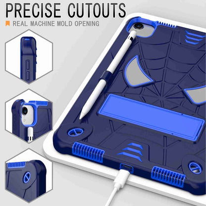 For iPad Pro 11 2021 / Air 5 10.9 Spider Texture Silicone Hybrid PC Tablet Case with Shoulder Strap(Navy Blue + Blue) - iPad Pro 11 (2022/2021) Cases by buy2fix | Online Shopping UK | buy2fix