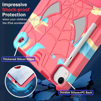 For iPad Pro 11 2021 / Air 5 10.9 Spider Texture Silicone Hybrid PC Tablet Case with Shoulder Strap(Camouflage + Rose Red) - iPad Pro 11 (2022/2021) Cases by buy2fix | Online Shopping UK | buy2fix