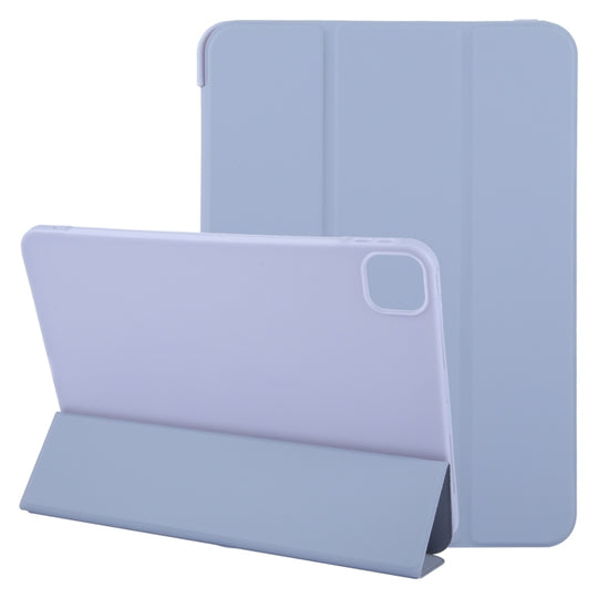 For iPad Pro 11 2025 / 2024 GEBEI 3-folding Holder Shockproof Flip Leather Tablet Case(Light Purple)