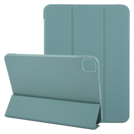 For iPad Pro 13 2025 / 2024 GEBEI 3-folding Holder Shockproof Flip Leather Tablet Case(Dark Green)