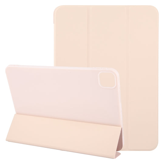 For iPad Pro 13 2025 / 2024 GEBEI 3-folding Holder Shockproof Flip Leather Tablet Case(Pink)