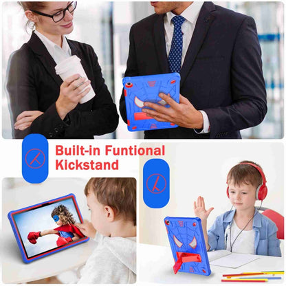 For Lenovo Tab M10 3rd Gen Spider Texture Silicone Hybrid PC Tablet Case with Shoulder Strap(Blue + Red) - Lenovo by buy2fix | Online Shopping UK | buy2fix