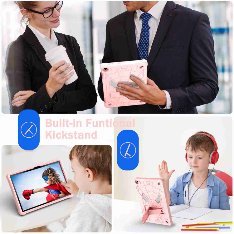 For Lenovo Tab M10 3rd Gen Spider Texture Silicone Hybrid PC Tablet Case with Shoulder Strap(Rose Gold) - Lenovo by buy2fix | Online Shopping UK | buy2fix