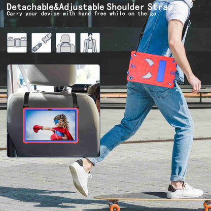 For Lenovo Tab M10 Plus 10.6 3rd Gen 2022 Spider Texture Silicone Hybrid PC Tablet Case with Shoulder Strap(Red + Blue) - Lenovo by buy2fix | Online Shopping UK | buy2fix