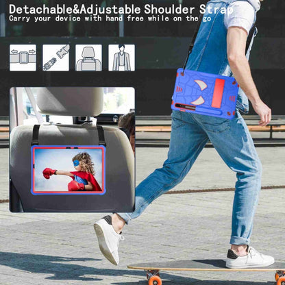 For Samsung Galaxy Tab S7 / S8 Spider Texture Silicone Hybrid PC Tablet Case with Shoulder Strap(Blue + Red) by buy2fix