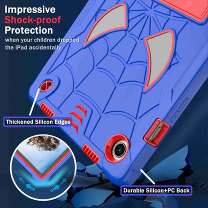 For Samsung Galaxy Tab A8 10.5 2021 Spider Texture Silicone Hybrid PC Tablet Case with Shoulder Strap(Blue + Red) - Other Galaxy Tab PC by buy2fix | Online Shopping UK | buy2fix