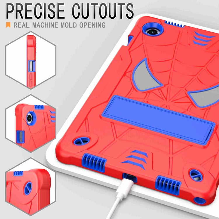 For Samsung Galaxy Tab A8 10.5 2021 Spider Texture Silicone Hybrid PC Tablet Case with Shoulder Strap(Red + Blue) - Other Galaxy Tab PC by buy2fix | Online Shopping UK | buy2fix