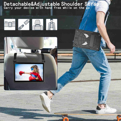 For Samsung Galaxy Tab A8 10.5 2021 Spider Texture Silicone Hybrid PC Tablet Case with Shoulder Strap(Black) - Other Galaxy Tab PC by buy2fix | Online Shopping UK | buy2fix