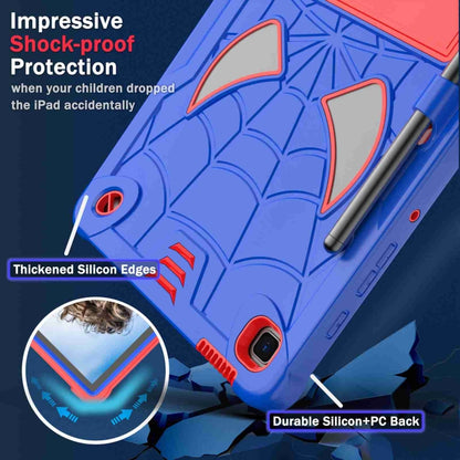 For Samsung Galaxy Tab S6 Lite P610 Spider Texture Silicone Hybrid PC Tablet Case with Shoulder Strap(Blue + Red) - Tab S6 Lite P610 / P615 by buy2fix | Online Shopping UK | buy2fix