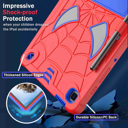 For Samsung Galaxy Tab S6 Lite P610 Spider Texture Silicone Hybrid PC Tablet Case with Shoulder Strap(Red + Blue) - Tab S6 Lite P610 / P615 by buy2fix | Online Shopping UK | buy2fix