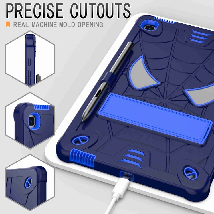 For Samsung Galaxy Tab S6 Lite P610 Spider Texture Silicone Hybrid PC Tablet Case with Shoulder Strap(Navy Blue + Blue) - Tab S6 Lite P610 / P615 by buy2fix | Online Shopping UK | buy2fix