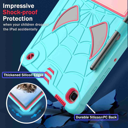 For Samsung Galaxy Tab S6 Lite P610 Spider Texture Silicone Hybrid PC Tablet Case with Shoulder Strap(Mint Green + Rose Red) - Tab S6 Lite P610 / P615 by buy2fix | Online Shopping UK | buy2fix