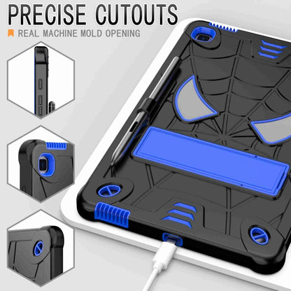 For Samsung Galaxy Tab S6 Lite P610 Spider Texture Silicone Hybrid PC Tablet Case with Shoulder Strap(Black + Blue) - Tab S6 Lite P610 / P615 by buy2fix | Online Shopping UK | buy2fix