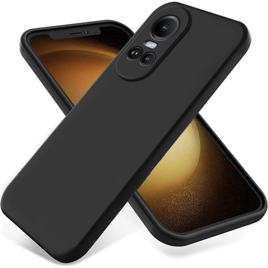 For OPPO Reno10 / Reno10 Pro Global Solid Color Liquid Silicone Dropproof Full Coverage Phone Case(Black)