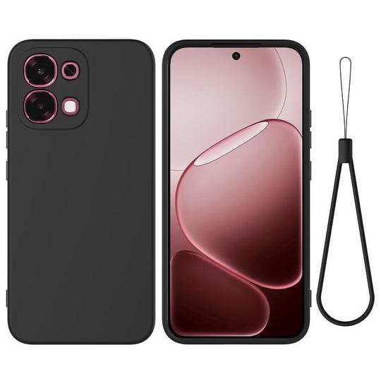 For OPPO F33 5G/F31 5G/A6 Pro 5G/4G Solid Color Liquid Silicone Dropproof Full Coverage Phone Case(Black)