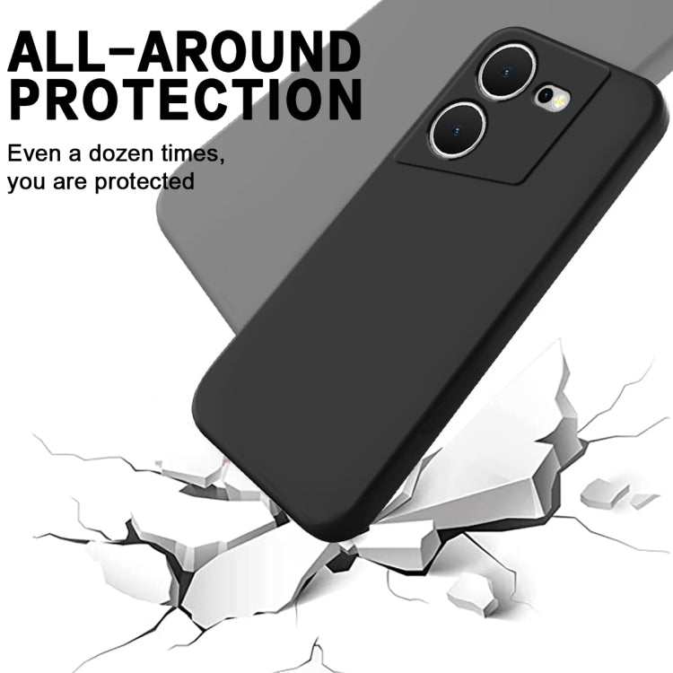 For Tecno Pova 5 Pure Color Liquid Silicone Shockproof Phone Case(Black) by buy2fix
