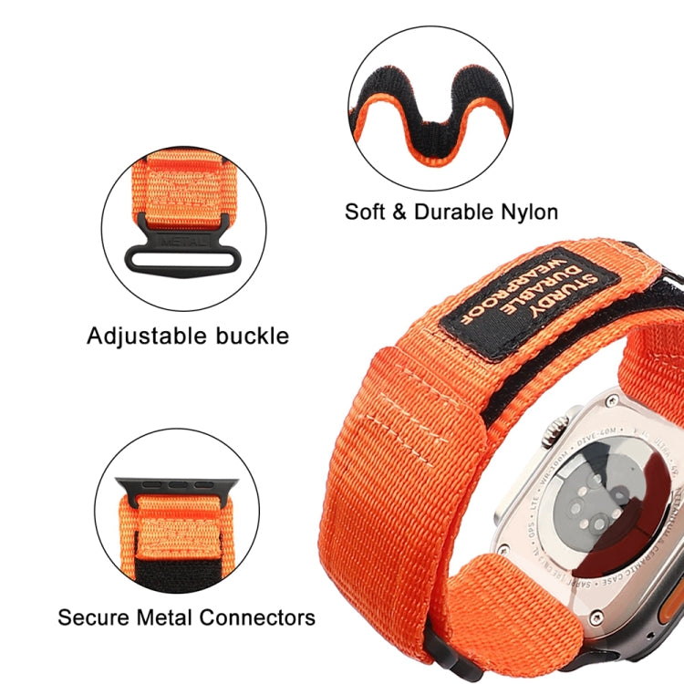 Nylon Two Section Watch Band For Apple Watch Ultra 49mm(Orange) by buy2fix