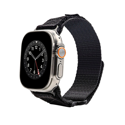 Nylon Two Section Watch Band For Apple Watch Ultra 49mm(Black) by buy2fix