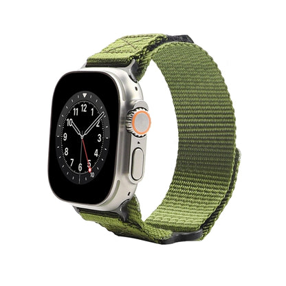 Nylon Two Section Watch Band For Apple Watch Ultra 2 49mm(Dark Green) by buy2fix