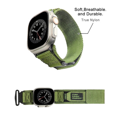 Nylon Two Section Watch Band For Apple Watch Ultra 2 49mm(Dark Green) by buy2fix