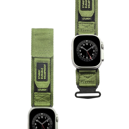 Nylon Two Section Watch Band For Apple Watch Ultra 2 49mm(Dark Green) by buy2fix