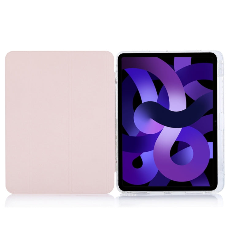 For iPad Air 2022 / 2020 10.9 3-Fold Lock Buckle Leather Smart Tablet Case(Pink) - iPad Air (2022) / (2020) 10.9 Cases by buy2fix | Online Shopping UK | buy2fix