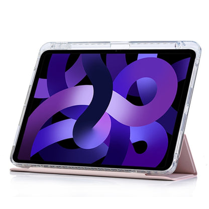 For iPad Air 2022 / 2020 10.9 3-Fold Lock Buckle Leather Smart Tablet Case(Pink) - iPad Air (2022) / (2020) 10.9 Cases by buy2fix | Online Shopping UK | buy2fix