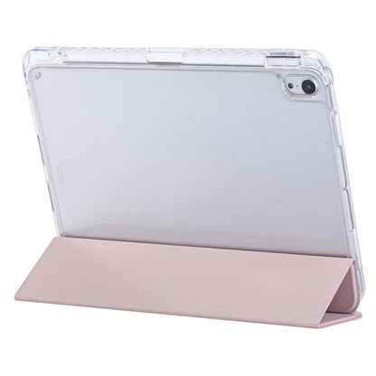 For iPad Air 2022 / 2020 10.9 3-Fold Lock Buckle Leather Smart Tablet Case(Pink) - iPad Air (2022) / (2020) 10.9 Cases by buy2fix | Online Shopping UK | buy2fix